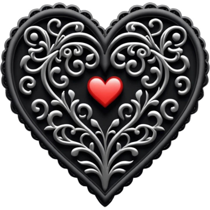 black lace heart  emoji