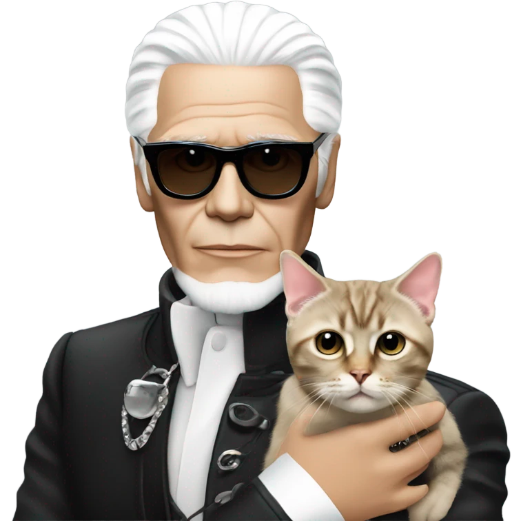 karl lagerfeld with his cat emoji