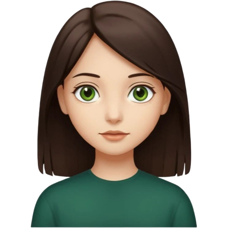 1. kızın sacı uzun dumduz koyu kahverengi  ve koyu yesil gozlu gozleri buyuk. 2. kız kumral ve buyuk koyu kahverengi gozlu orta uzun saclı emoji