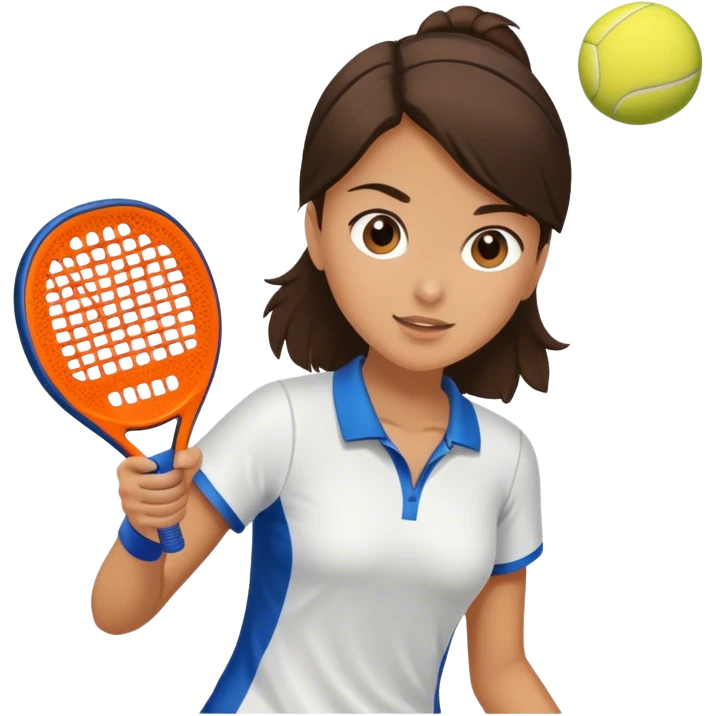 Brunette girl playing padel emoji