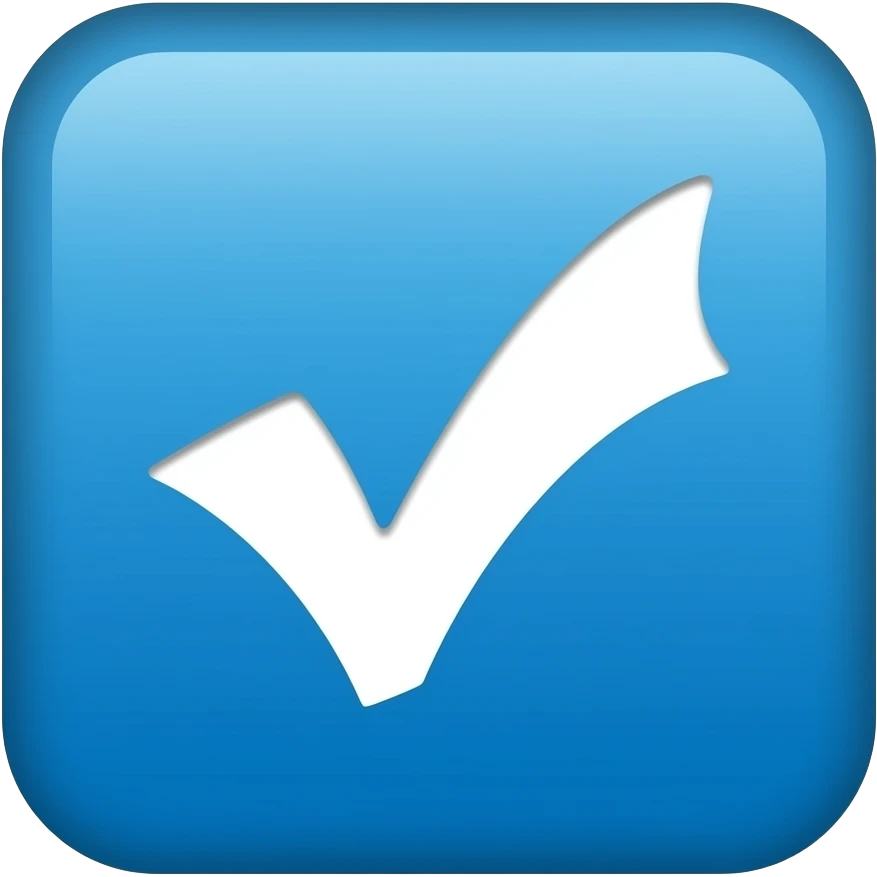 Logo vérifié Roblox carré bleu coche blanc emoji