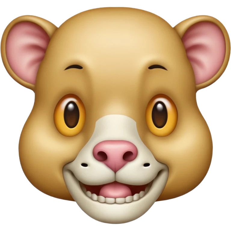 square head animal head emoji with eyes and mouth bone structre  emoji