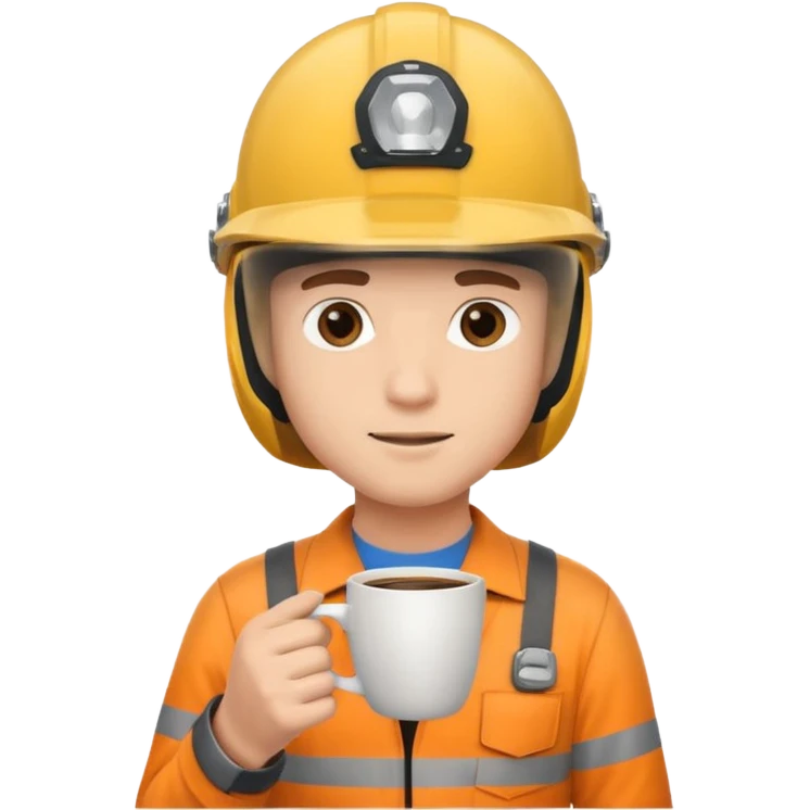 сделай зумера с стаканчиком кофе и в каске emoji