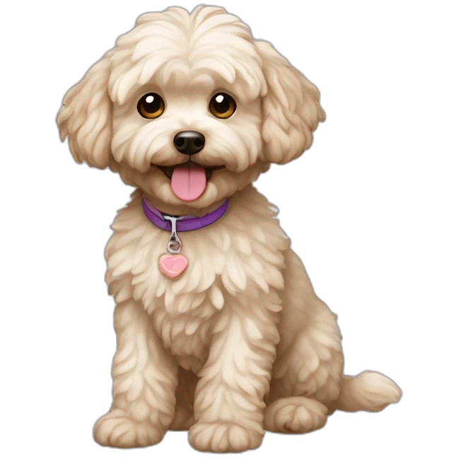 Animated dog maltipoo emoji