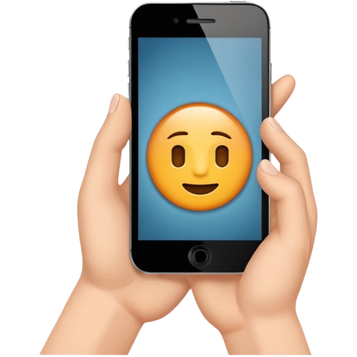 two hand holding phone emoji