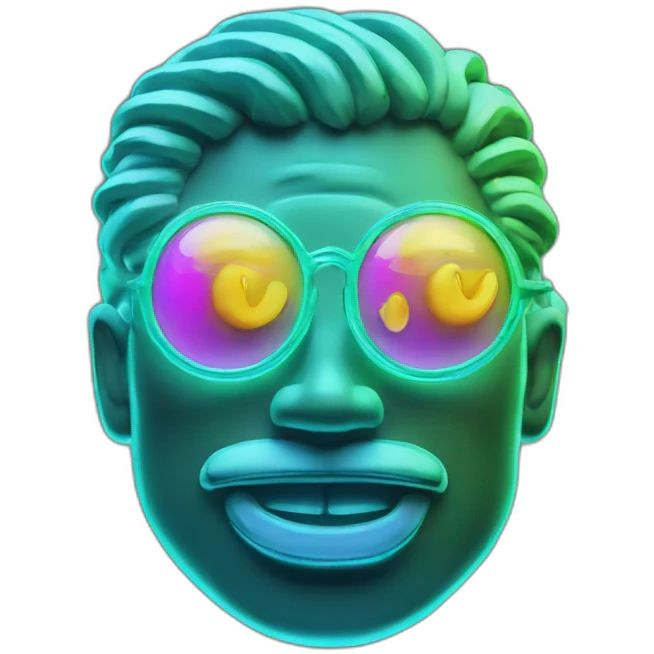 Juicy booty neon sign style man emoji