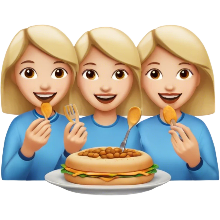 girls eating emoji
