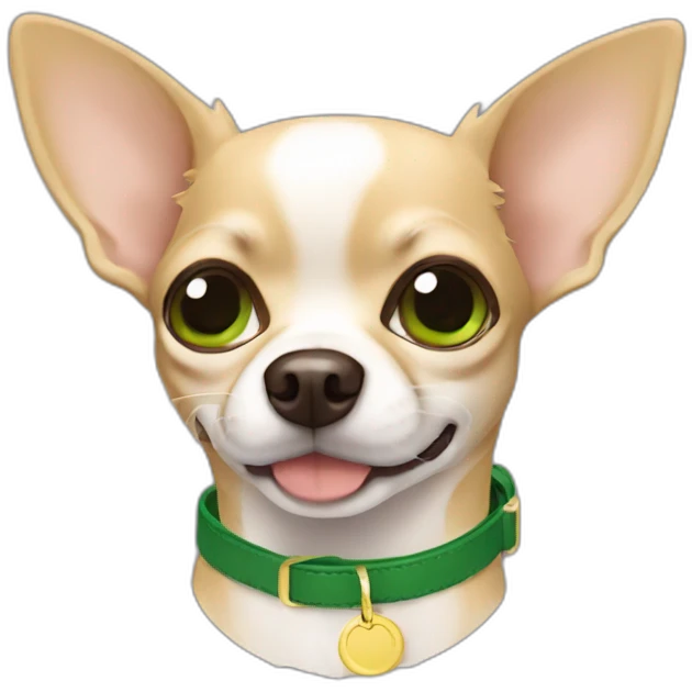 Chihuahua with green olive collar emoji
