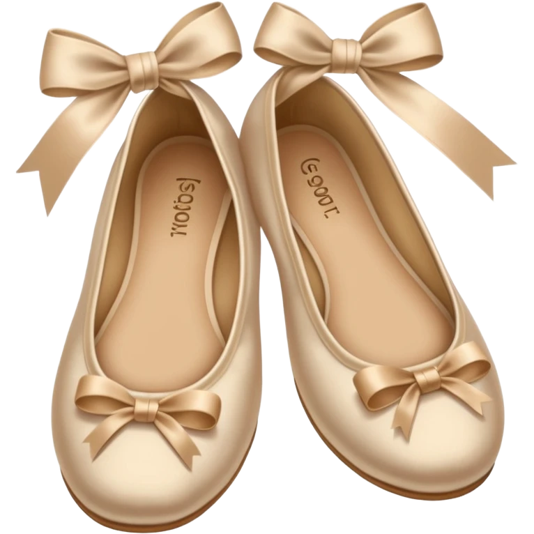 Beige realistic silk bow ballerina shoes emoji