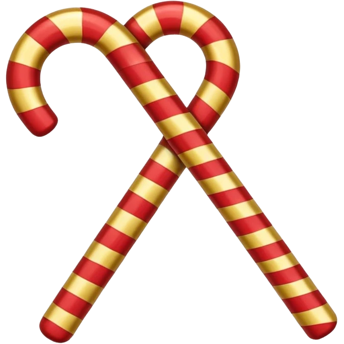 Red and gold candy cane emoji