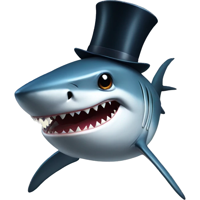 Shark with tophat emoji