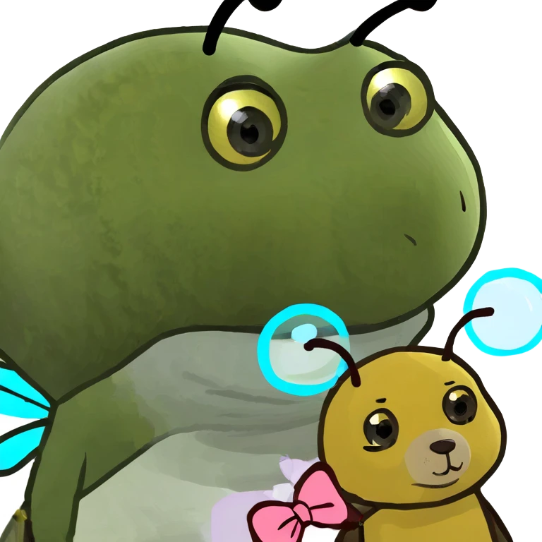 Bubble bee with bow and teddy emoji