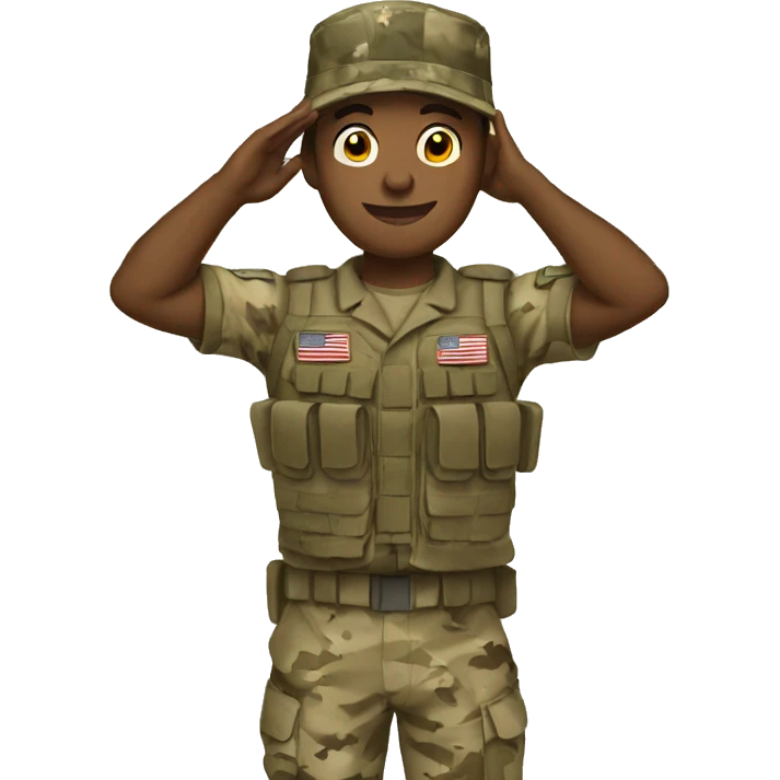American soldier salutes emoji