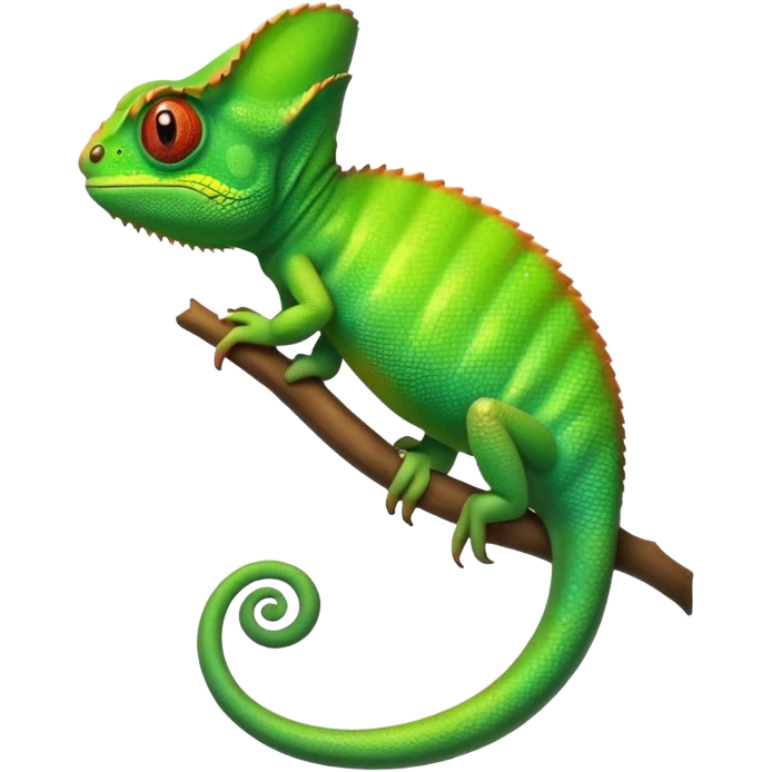please create an animated color changing emoji that can be used as favicon . the default colour must be green and then its colour must change. the chemeleon should look to the left side emoji