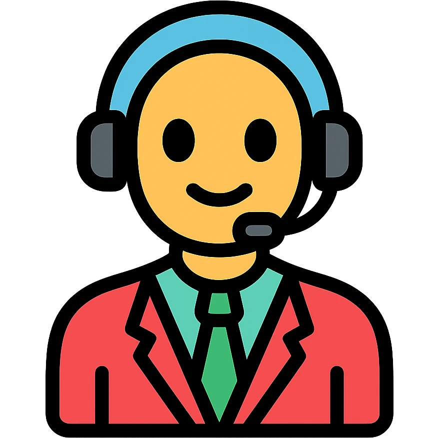 AI voice receptionist wearing a headset emoji