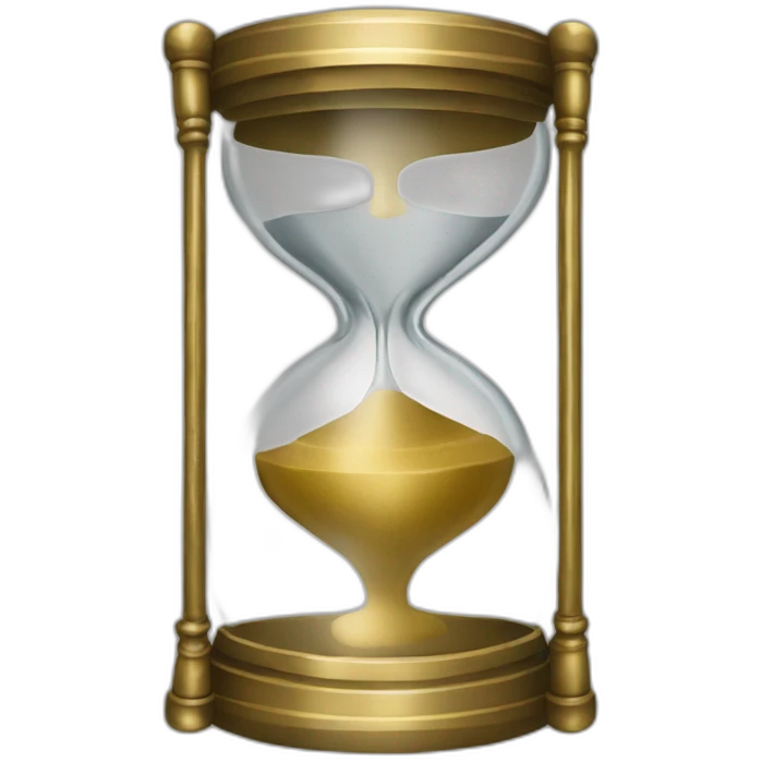 Hourglass in brass metal half full emoji