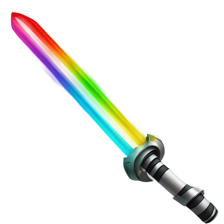 light saber sword with rainbow ray emoji