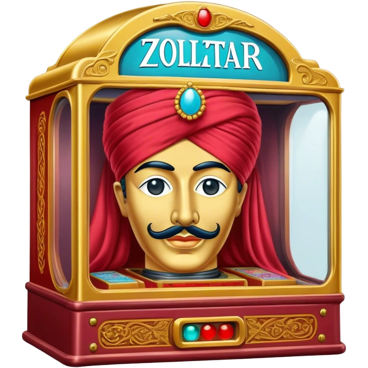 Realistic vintage Zoltar Machine with turban emoji