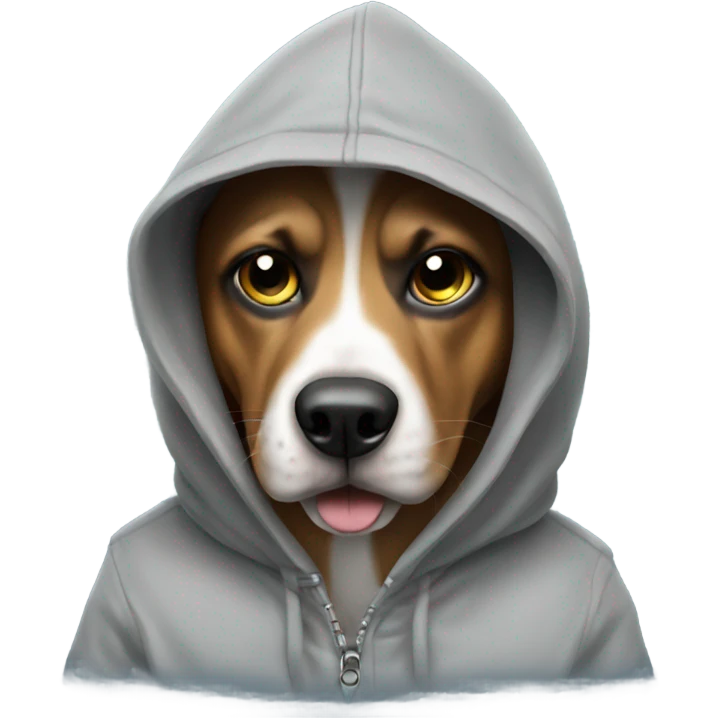 dog with a gun wearing a hoodie  emoji