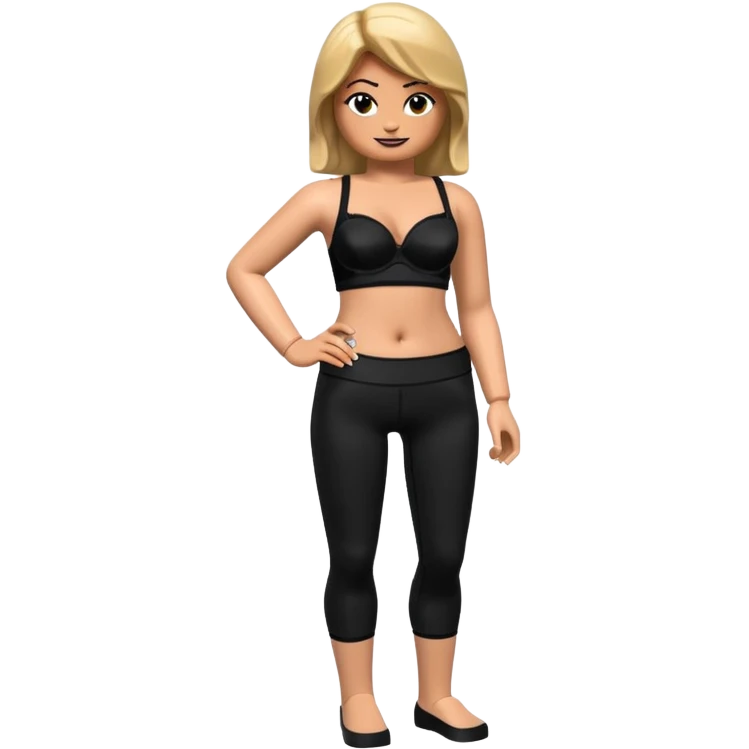 legging brassière noir gonflé ventre femme lego personnage emoji