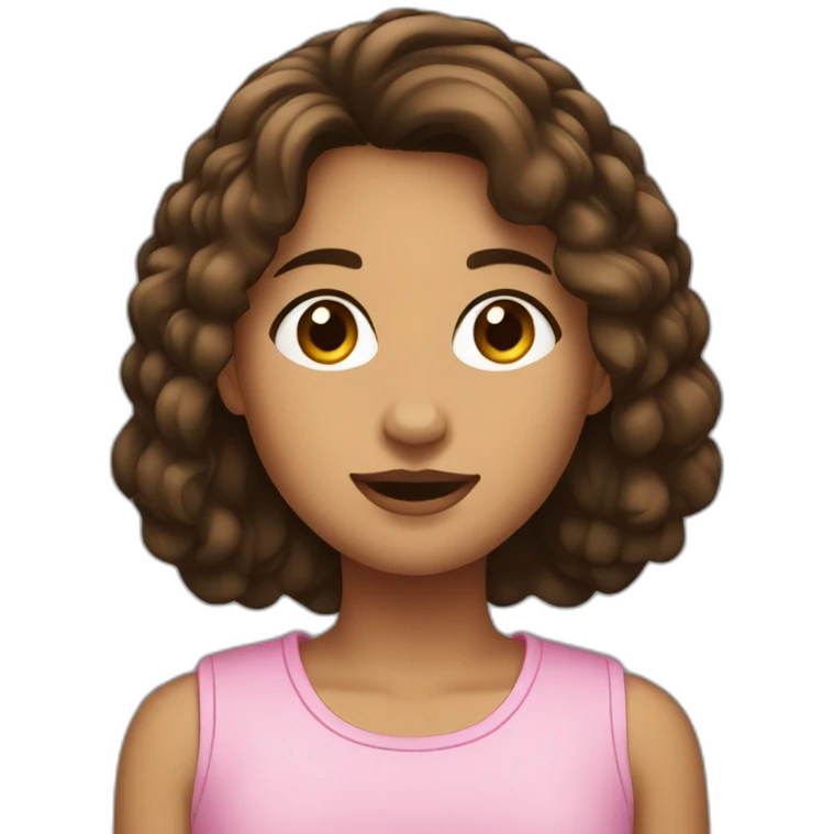 Fille brune carré court emoji