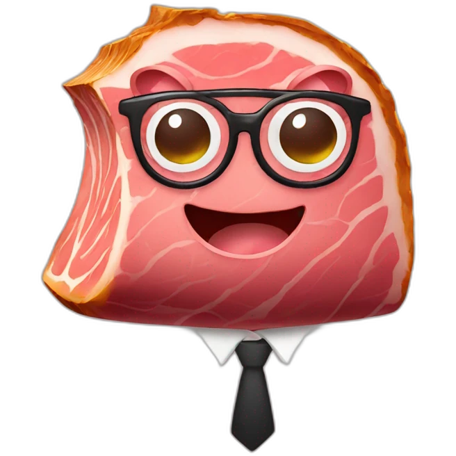 ham log with eyeglasses emoji