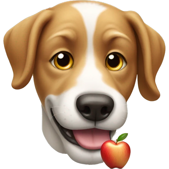 Dog with apple  emoji