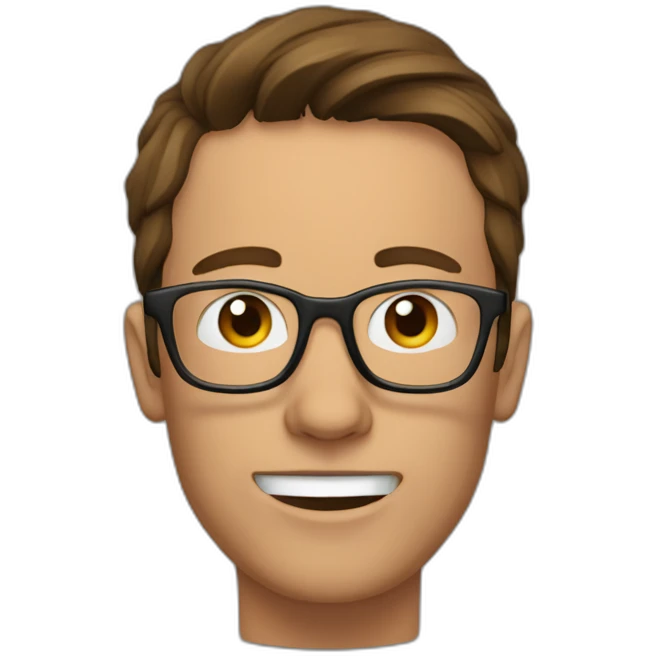 brown-haired man wearing glasses who is not able get a key into a lock emoji