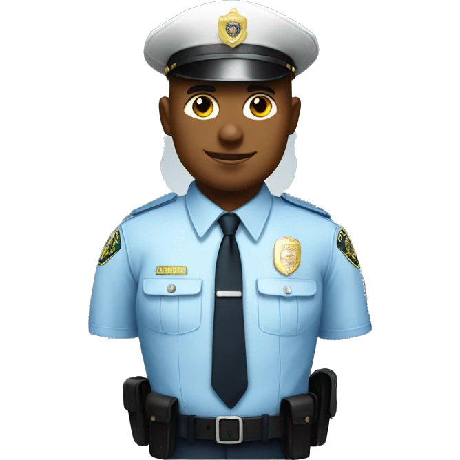 A White Police man bald with cap with Big ANGEL WINGS emoji