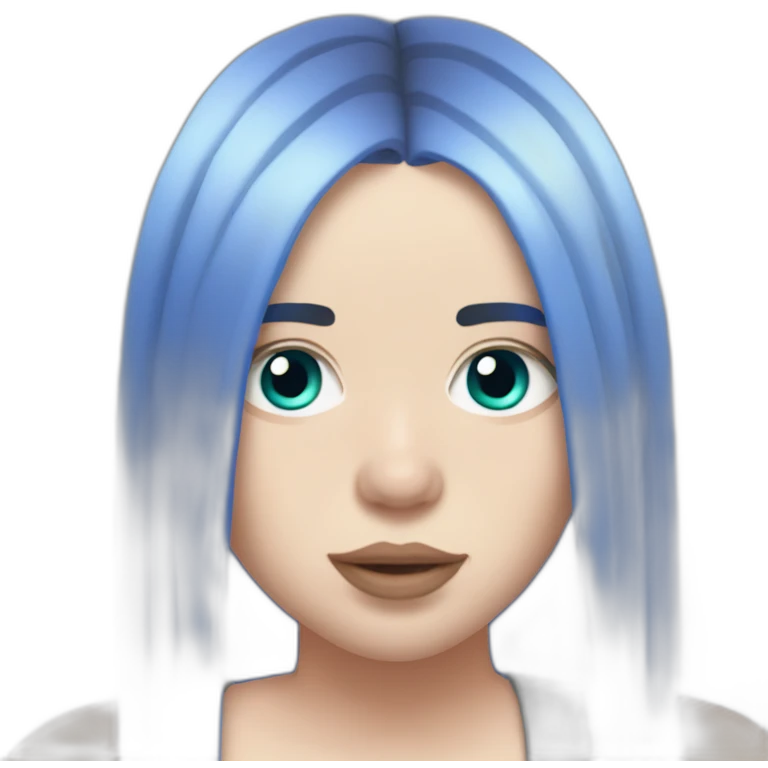 Billie eilish chanteuse cheveux bleu emoji