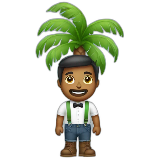 palmtree wearing suspenders emoji