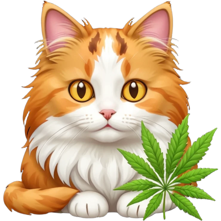 Cat with weed emoji