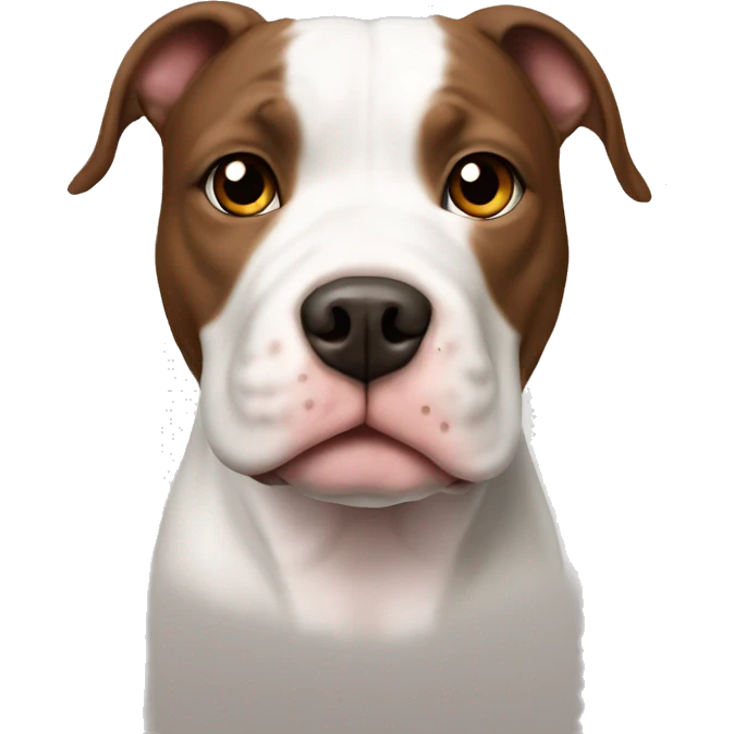 White and brown pit bull fluffy emoji