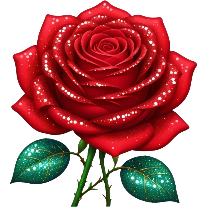 red glitter rose emoji