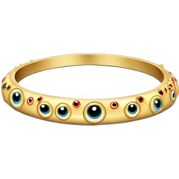 very thin gold bangle ring studded with eyeballs emoji
