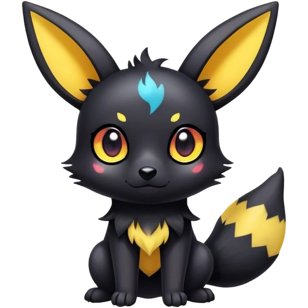 Cool cute edgy kawaii Quilava-Umbreon-animal-creature-hybrid full body emoji