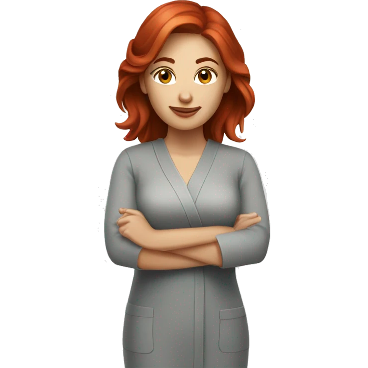 Dark red haired white woman spa emoji