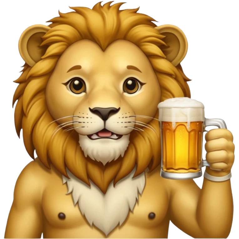 Lion drinking alcohol  emoji
