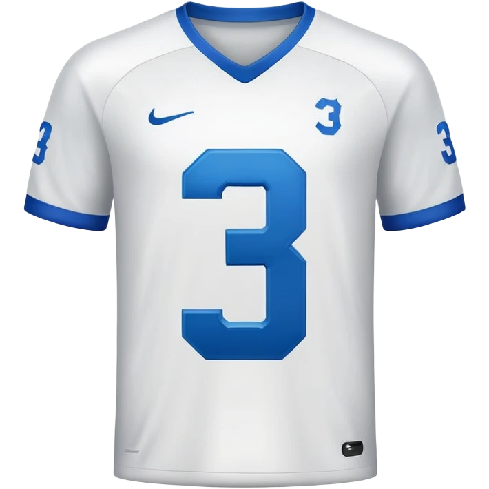 Number 3 on football shirt white colored  emoji