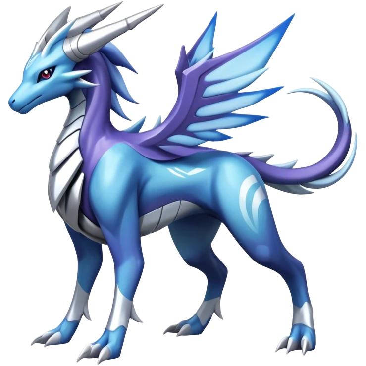 dialga-suicune-hybrid, full body emoji