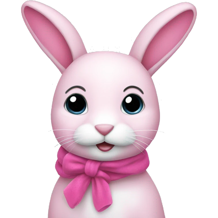 Pink Christmas bunny emoji