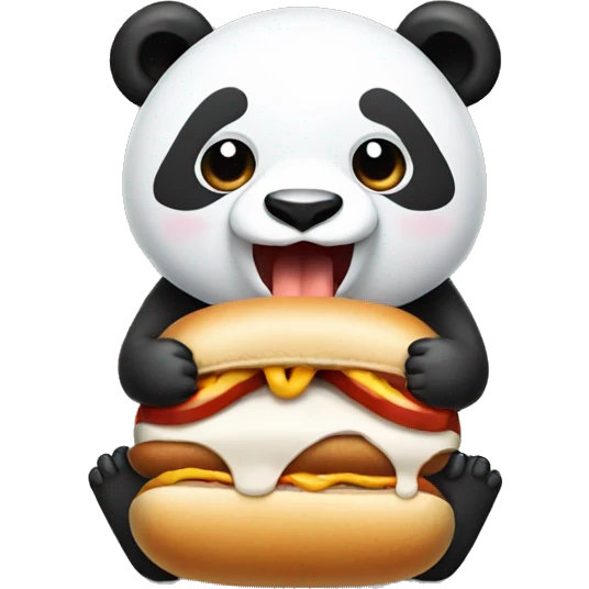 Panda eating a hot dog  emoji