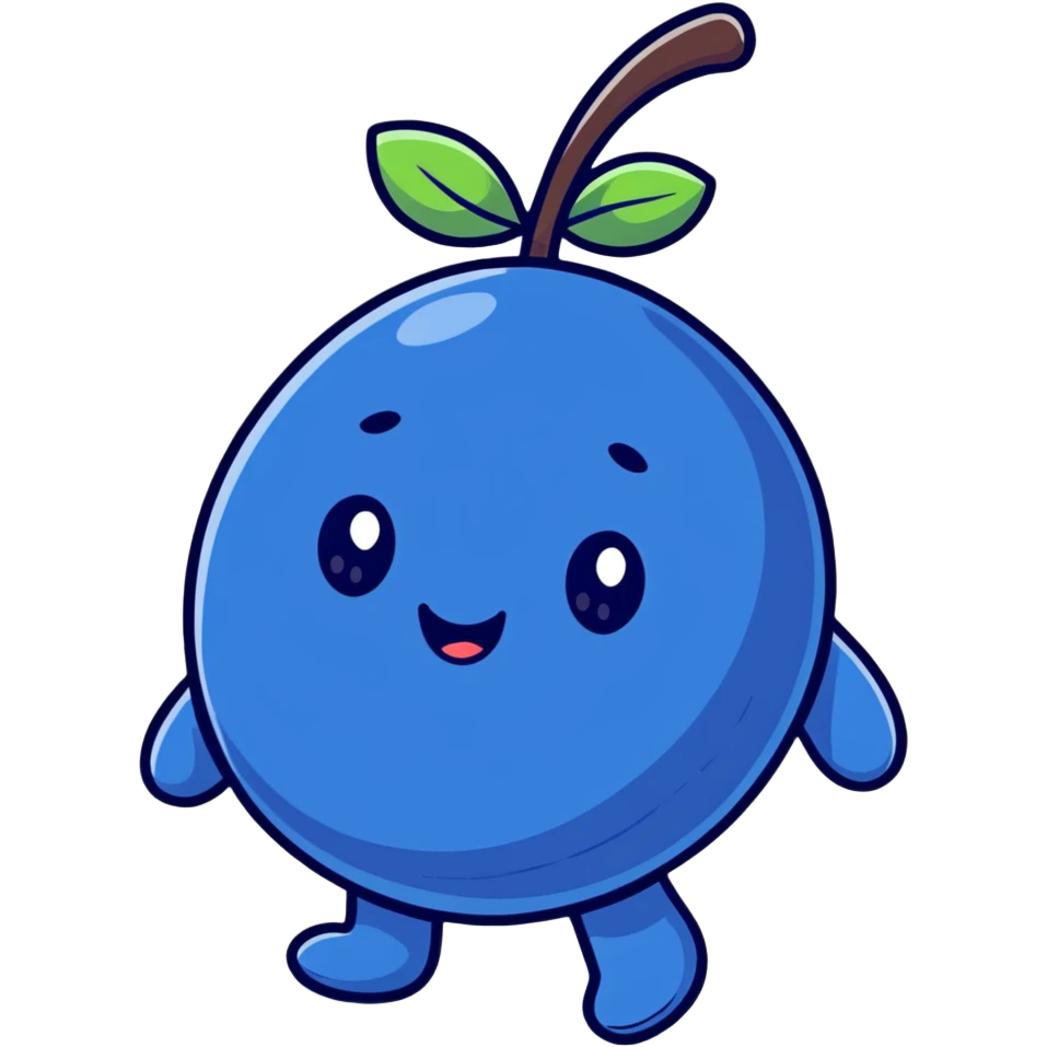 cute happy blueberry character emoji