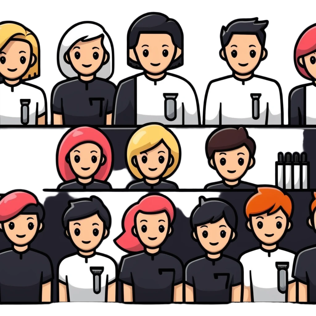 professional hair salon staff team emoji