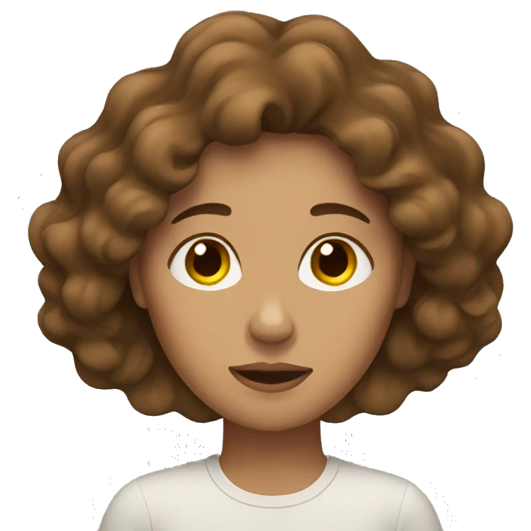 Women with wavy brown hair sleep emoji