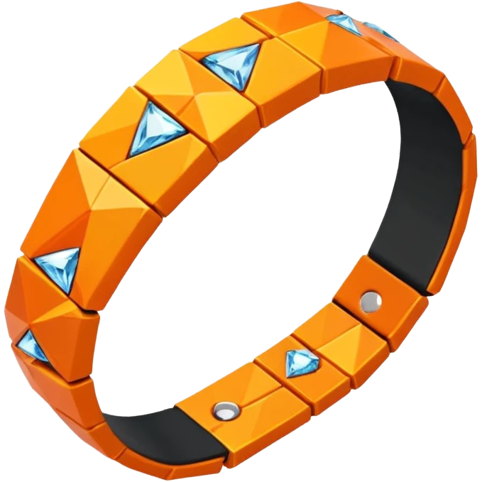 low poly orange bracelet diamonds emoji