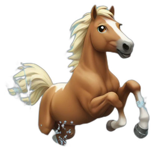 horse running on the water splashes emoji