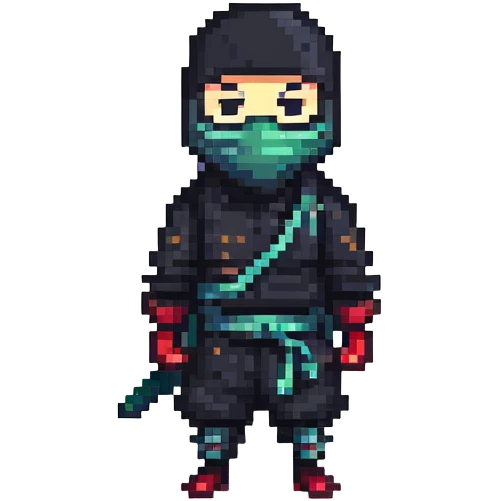 cool ninja character with mask emoji