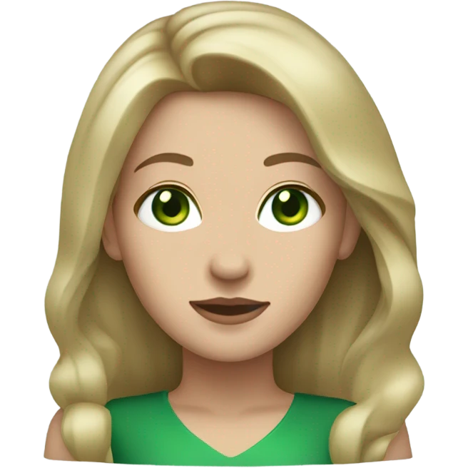 dark blonde woman with green eyes and fair skin emoji