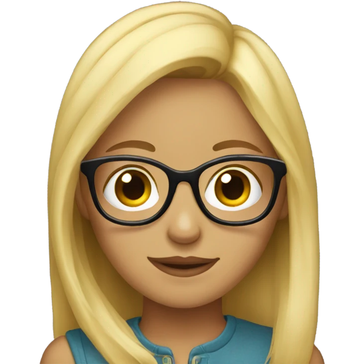 Blond girl with glasses  emoji